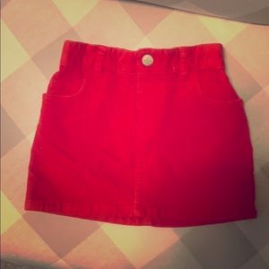 Red Corduroy Skirt